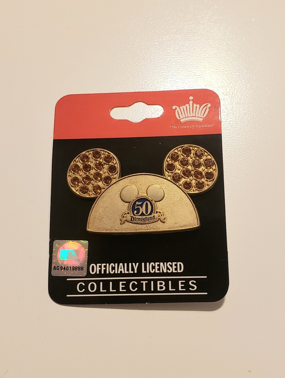 🆕️ Disneyland 50th Anniversary Gold Mickey Ear Pin - Officially Licensed
